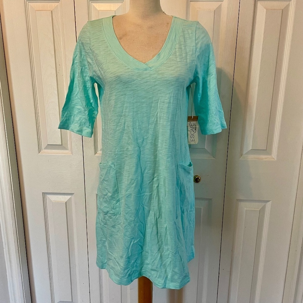 NWT Light Blue Escape V-Neck Dress size Medium